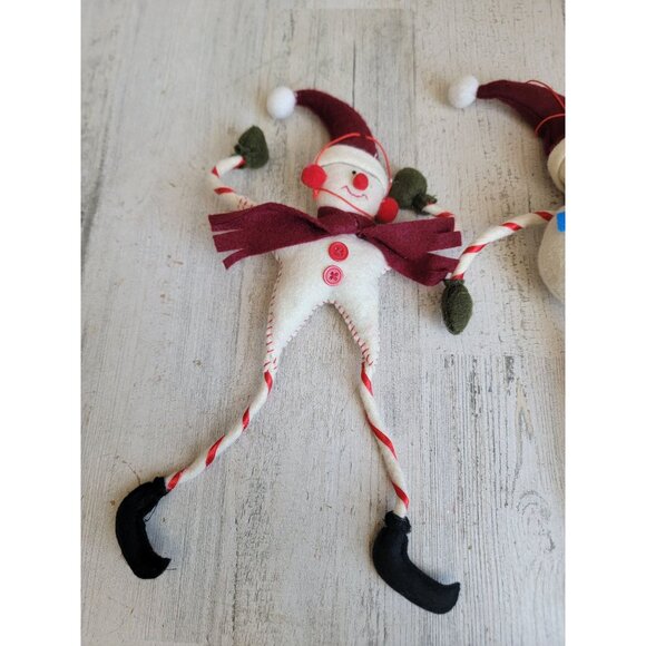 Unique long bending snowman ornament Xmas set - Picture 3 of 5